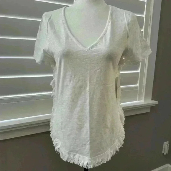 Stella & Dot Tops - Stella & Dot  Fringe Hem T-Shirt